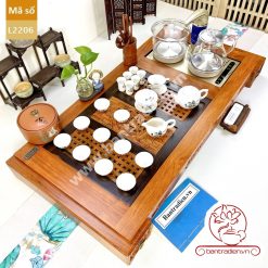 Bàn pha trà đạo điện tử thông minh cao cấp gỗ hương hoàn toàn tự động L2206