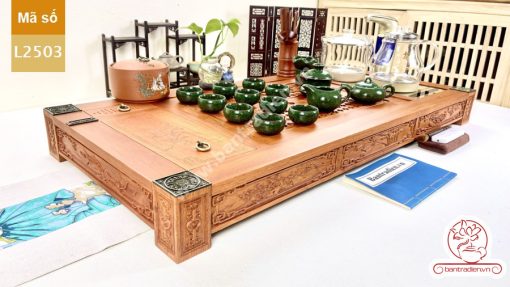 Bàn pha trà đạo điện tử thông minh cao cấp gỗ hương hoàn toàn tự động L2503 bộ bàn trà diện đẹp nhất