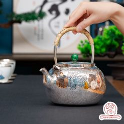 Ấm bạc đun nước nguyên chất chế tác thủ công ADNB901