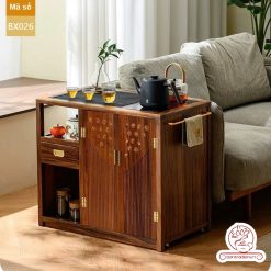 Xe trà di dộng tủ kệ trà kết hợp bàn pha trà đa năng cao cấp BX025