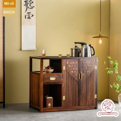 Xe trà di dộng tủ kệ trà kết hợp bàn pha trà đa năng cao cấp BX025