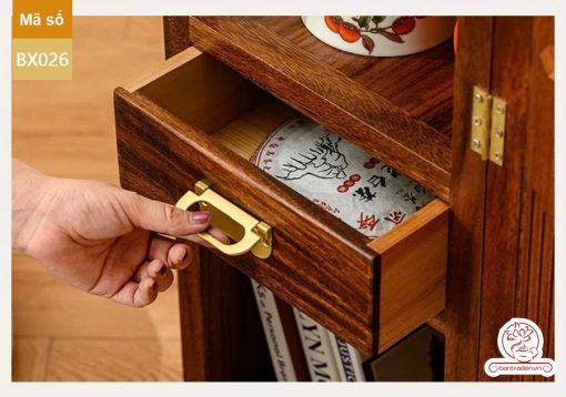 Xe trà di dộng tủ kệ trà kết hợp bàn pha trà đa năng cao cấp BX025