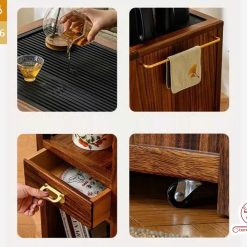 Xe trà di dộng tủ kệ trà kết hợp bàn pha trà đa năng cao cấp BX025