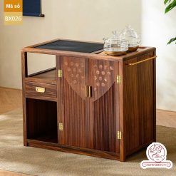 Xe trà di dộng tủ kệ trà kết hợp bàn pha trà đa năng cao cấp BX025