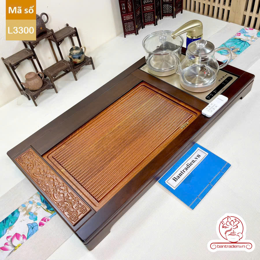 bàn trà điện thông minh đa năng cao cấp gỗ mun L3300
