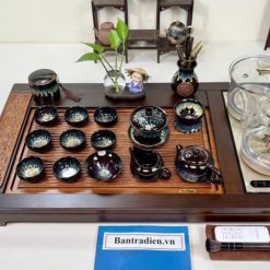 bàn trà điện thông minh đa năng cao cấp gỗ mun L3319