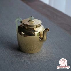 ấm bạc pha trà nguyên chất 999 mạ vàng 24K chế tác hoàn toàn thủ công cao cấp