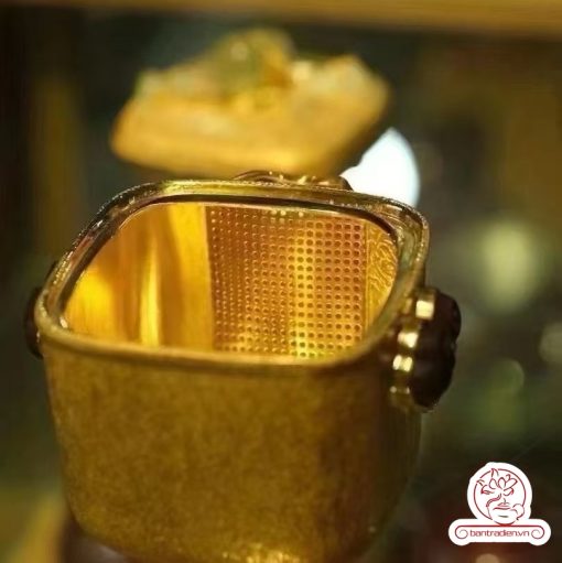 ấm bạc pha trà nguyên chất 999 mạ vàng 24K chế tác hoàn toàn thủ công cao cấp