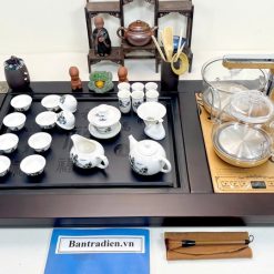 bộ bàn trà điện thông minh đa năng gỗ mặt đá thiết kế đẹp B2006